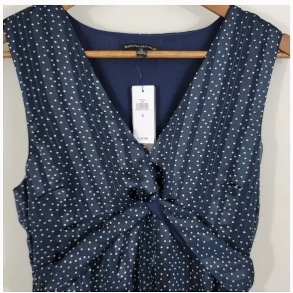 Banana Republic - Navy Polka Dot Dress - Womens Size 8 (runs small)- NWT - Picture 2 of 5